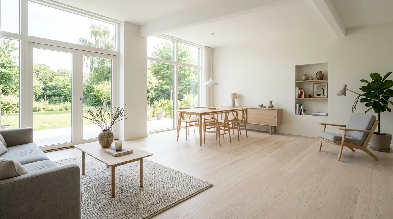 Use lighter woods to make spaces feel bigger